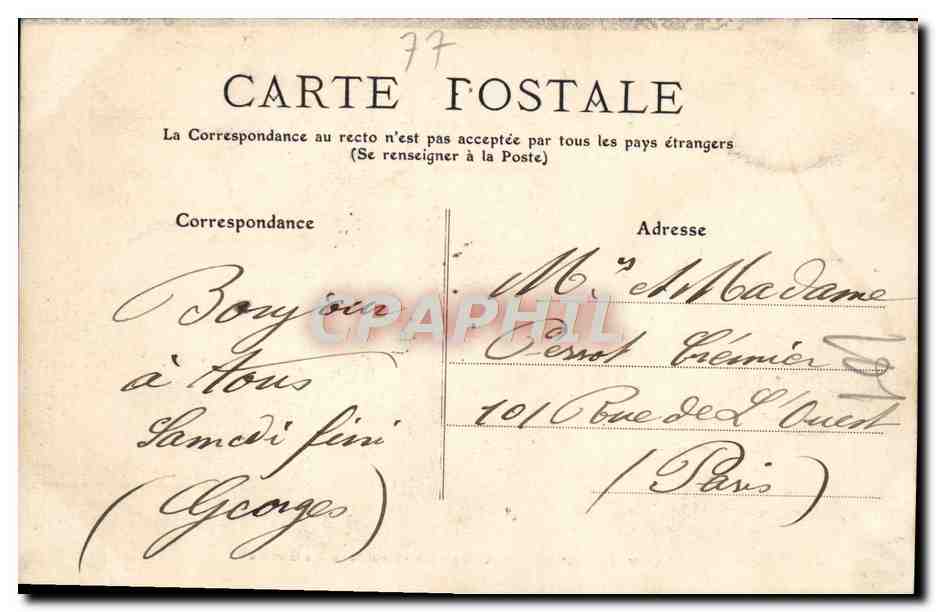 CPA Coulommiers Les Capucins Pavillons des gardes — Rückseite