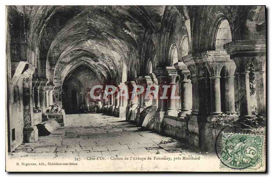 CPA Cote d'Or Cloitre de l'Abbaye de Fontenay Pres Montbard