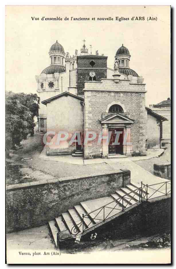 CPA Vue d'Ensemble de l'ancienne et nouvelle Eglise d'Ars