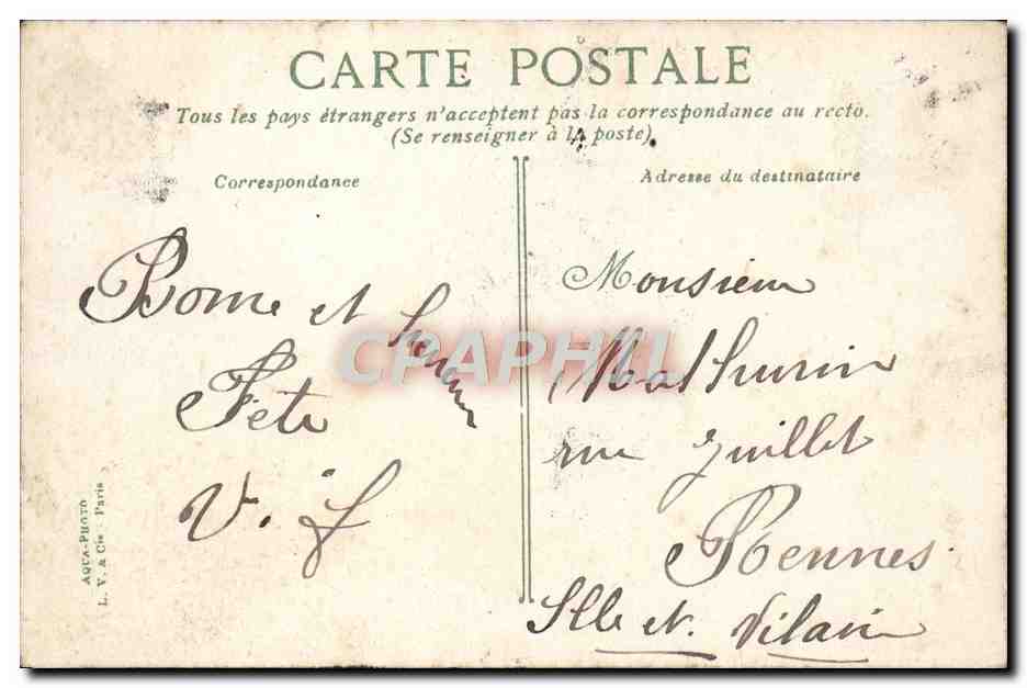 Lyon. Ansicht von Fourvières von den Türmen von St. Jean — A. V. & Ch. - Paris — Rückseite
