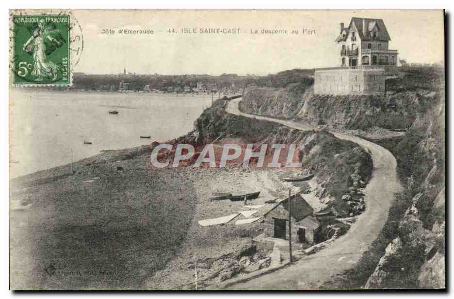 Côte d'Émeraude - 44, Isle Saint-Cast - La descente au Port