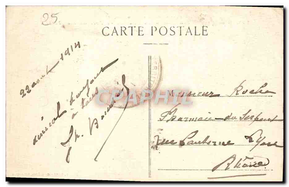 CPA Besacon Les Ruines du Chateau et Fort de Montfaucon — Rückseite