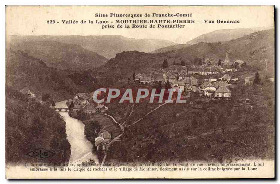Vallée de la Loue - MOUTHIER-HAUT-PIERRE — Vue Générale prise de la Route de Pontarlier