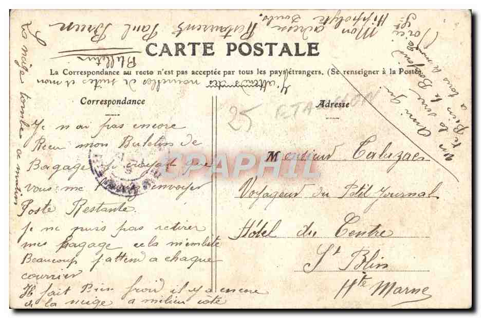 CPA Vue Generale de Saint Hippolyte Prise de la Route de Maiche Effet d'hiver — Rückseite