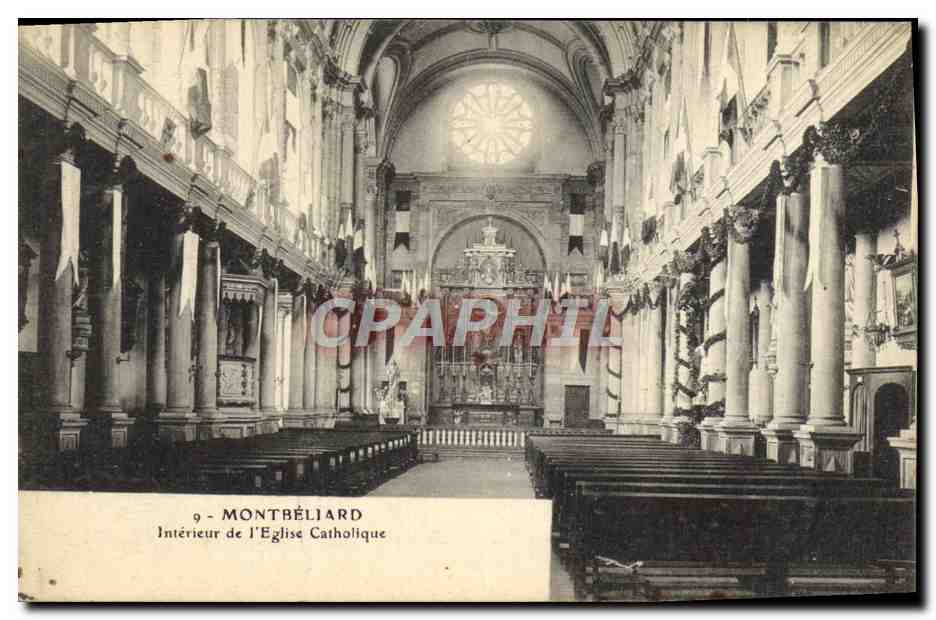 CPA Montbeliard Interieur de L'Eglise Catholique