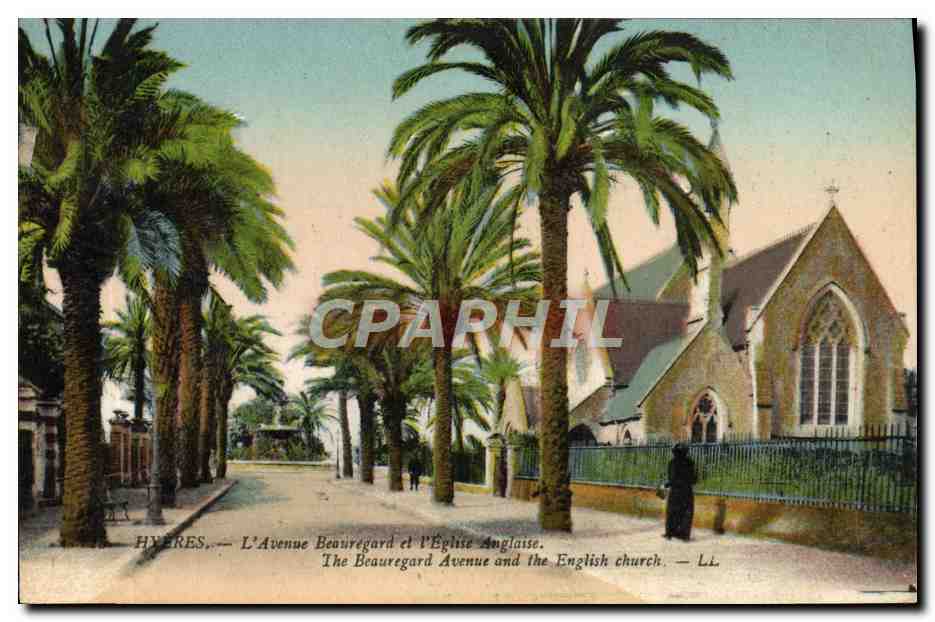 Hyères — L'Avenue Beauregard et l'Église Anglaise — LL