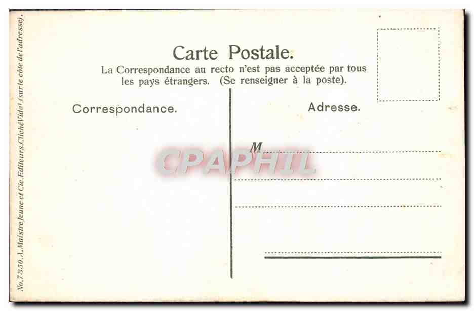 Toulon. La vieille darse — vue portuaire — éditeur A. Maitre Jeune & Cie, n° 7850 — Rückseite