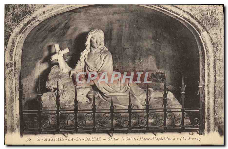 CPA Saint Maximin La Sainte Baume Statue de Sainte Marie Magdelaine 