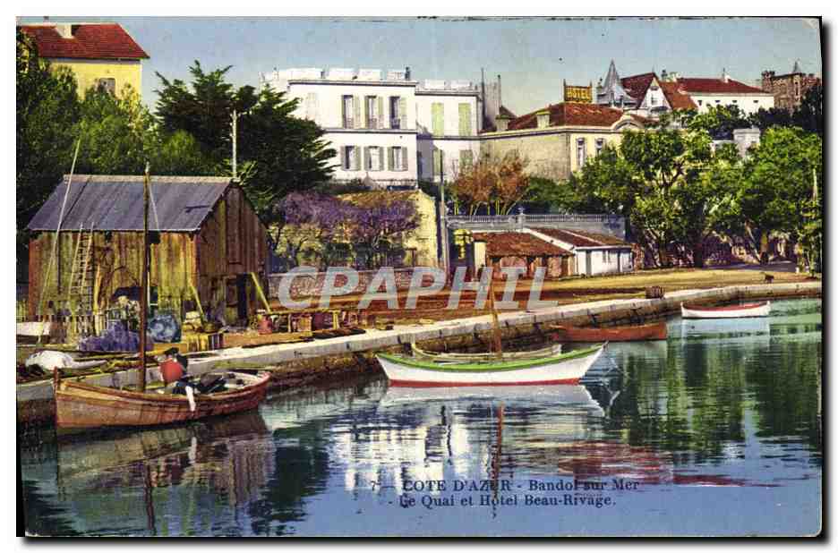CPA Cote D'Azur Bandol sur mer Le quai et Hotel Beau rivage Bateaux