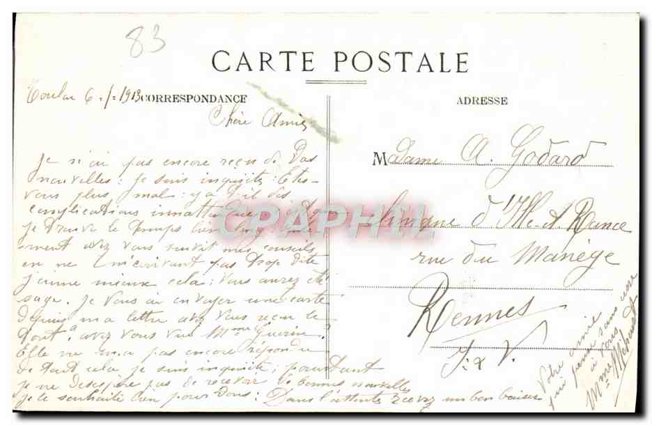 Toulon — Le Théâtre Municipal — B. C. n°108 — Rückseite