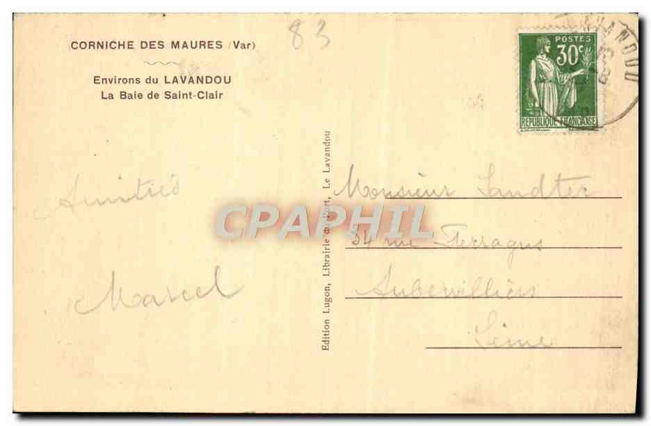 CPA Environs du Lavandou La Baie de Saint Clair — Rückseite