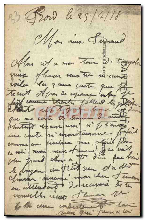 CPA Toulon Cap Brun Bords de la mer — Verso
