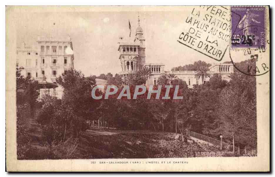 CPA San Salvadour L'Hotel et le Chateau