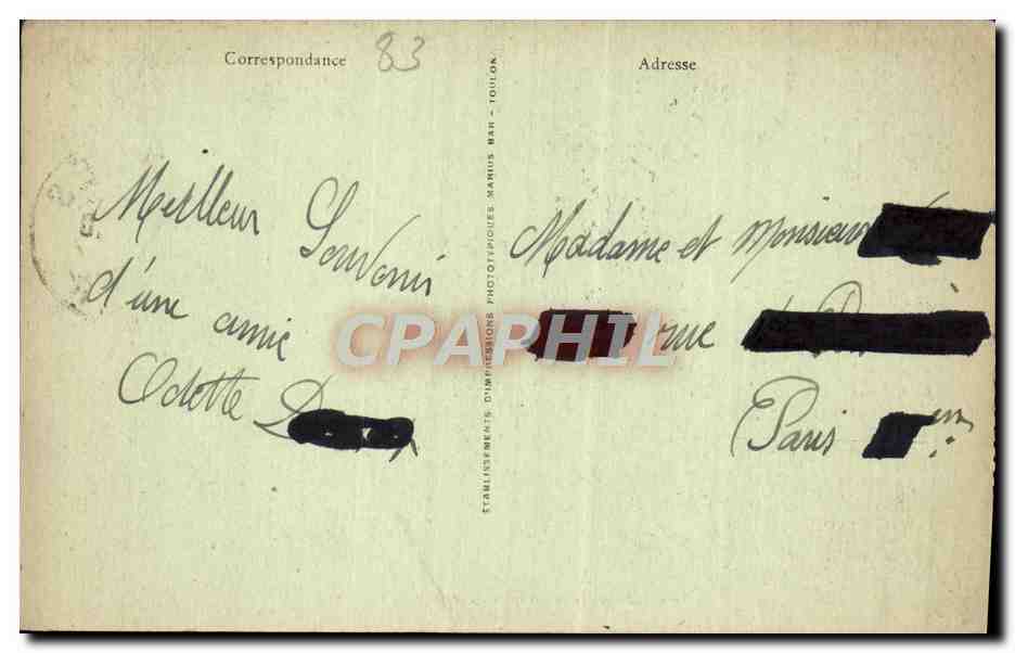 CPA San Salvadour L'Hotel et le Chateau — Rückseite