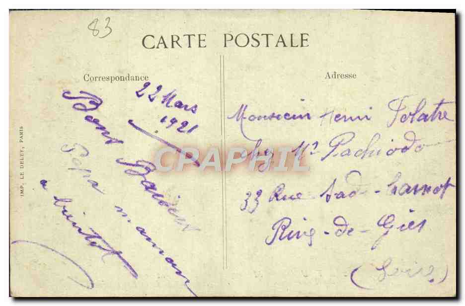 Toulon — Monument de la Fédération — IMP. LE DELET, PARIS — Verso