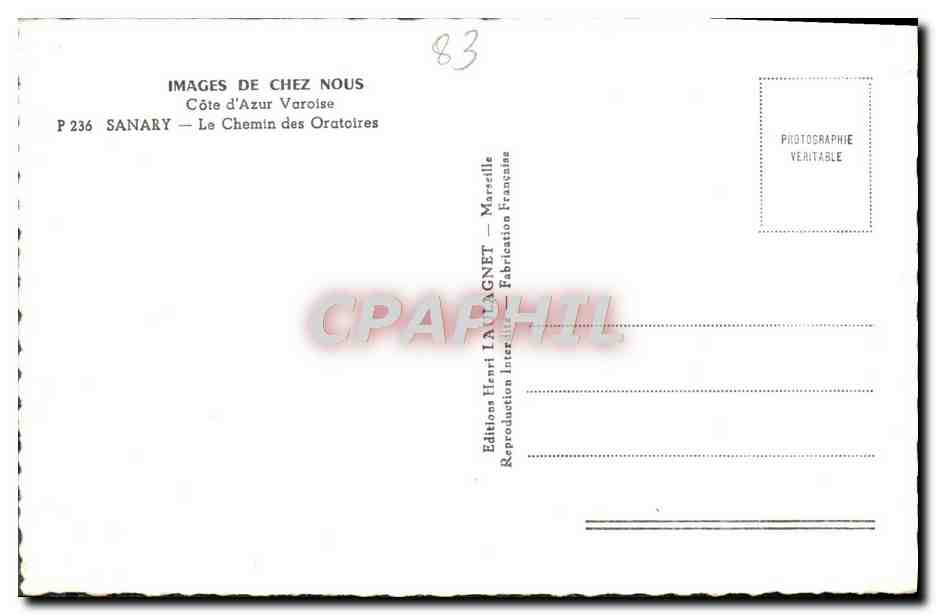 CPM Sanary Le Chemin des Oratoires — Verso