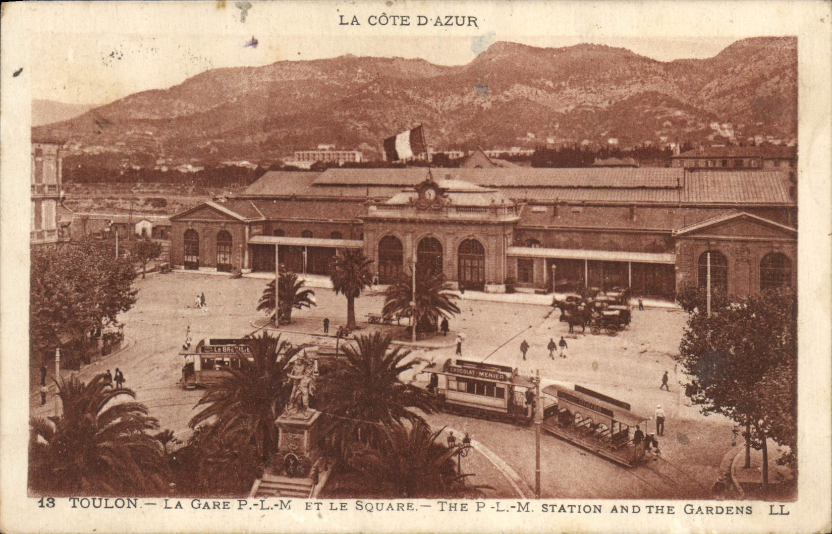 Toulon — La Gare P.-L.-M. et le Square — The P.-L.-M. Station and the Gardens