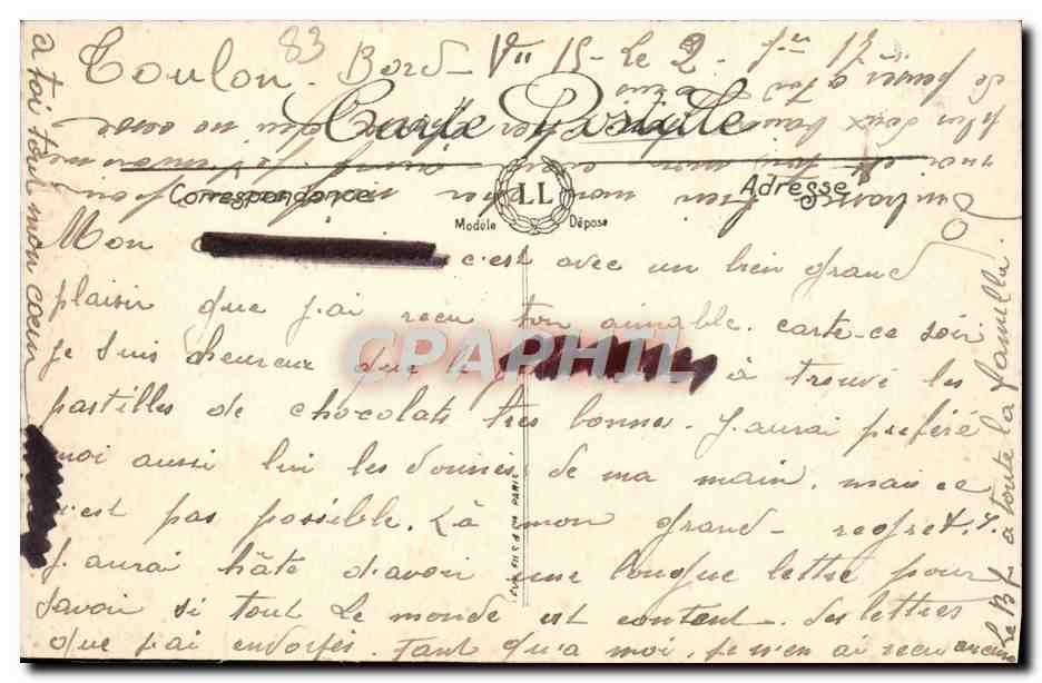 Toulon — Les Nouvelles Casernes et vue panoramique — LL, n°184 — Rückseite