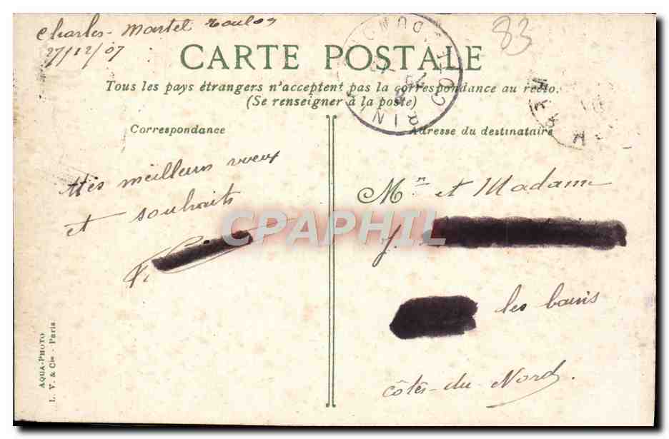 CPA Toulon Les Palmiers de la Place de La Liberte — Rückseite