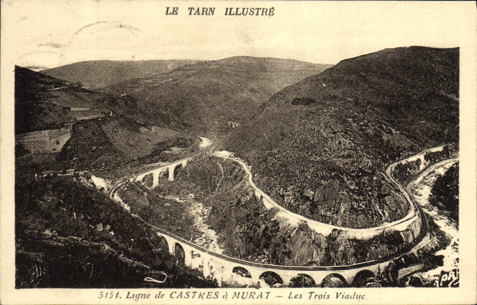 CPA Ligne de Castres a Murat Les Trois Viaducs