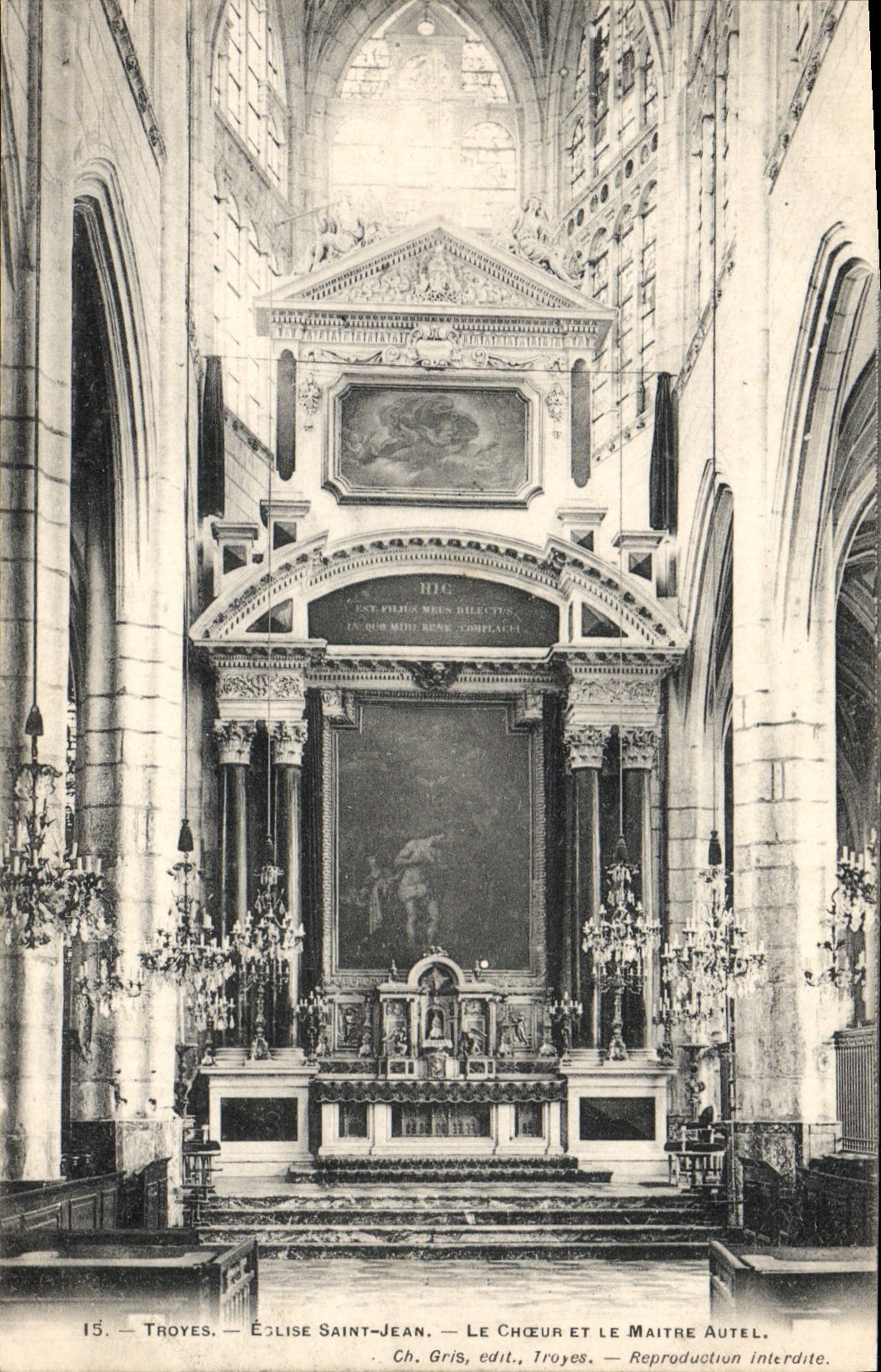 Église Saint-Jean — Le Chœur et le Maître Autel — Ch. Gris, édit., Troyes