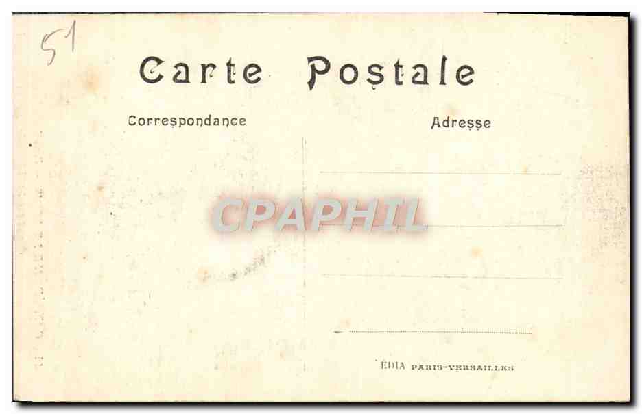 CPA Reims Portail gauche detruit par les allemands en 1914 Cathedrale — Verso