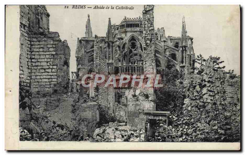 CPA Reims Abside De La Cathedrale Militaria