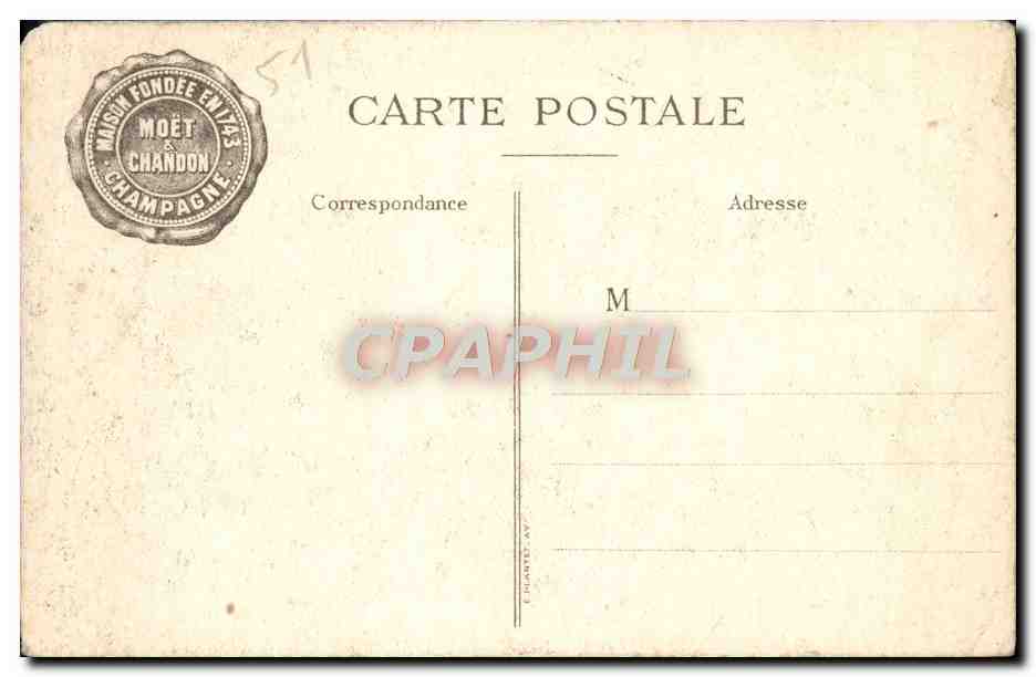 CPA Don Perignon Champagne Abbaye d'Hautvillers aveugle  — Back