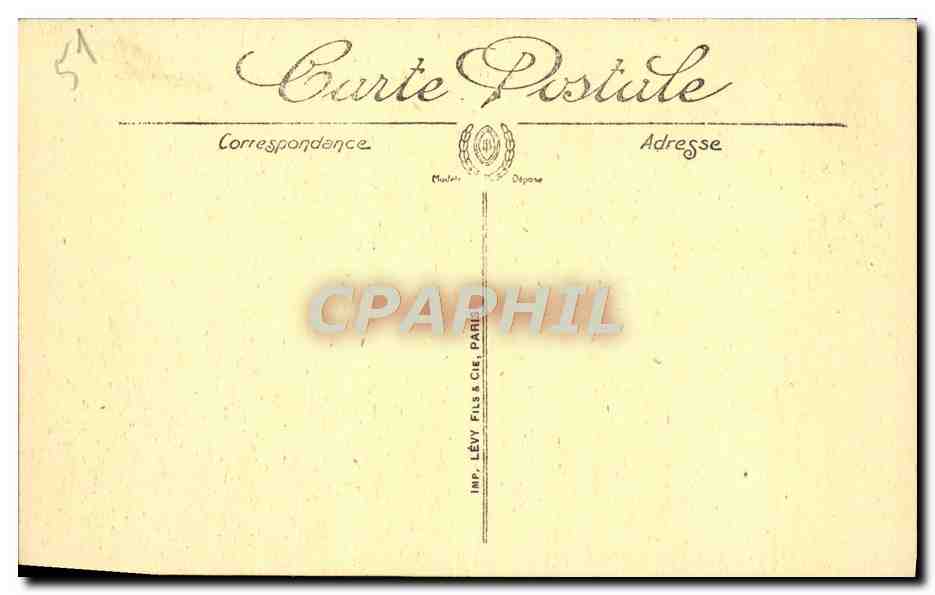 CPA Reims Vue Generale Des Ruines Et La cathedrale Militaria — Rückseite