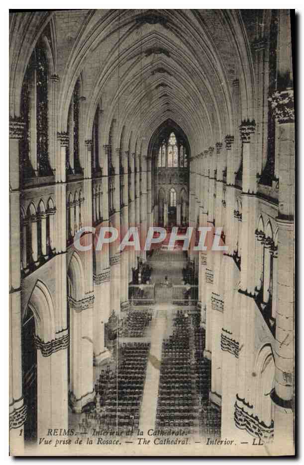 CPA Reims Interieur De La Cathedrale Vue prise de la rosace 