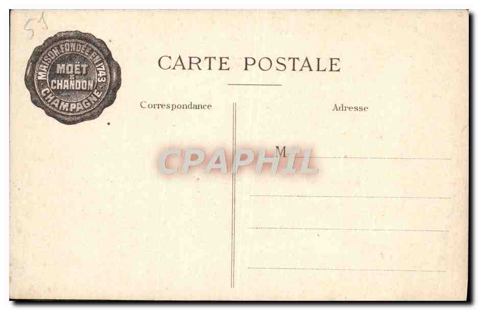Statue de Dom Pérignon — Créateur du vin de Champagne — Éditeur E. Plantet, n° 54 — Verso