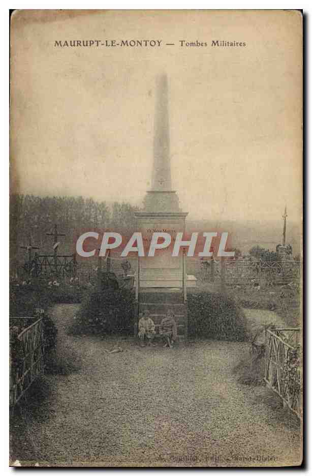 CPA Maurupt Le Montoy Tombes Militaires Militaria