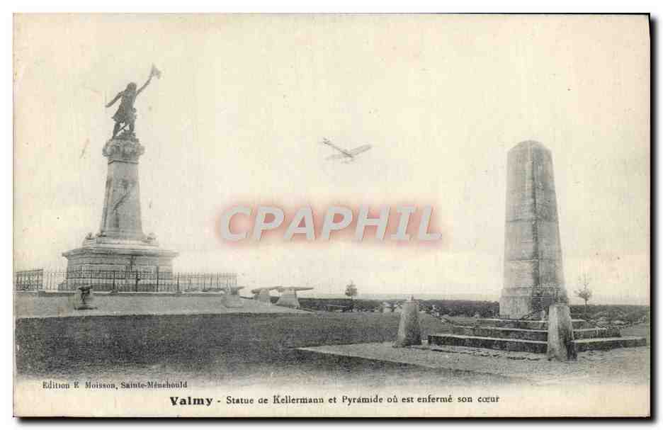 Valmy - Statue de Kellermann et Pyramide où est enfermé son cœur — Édition R. Moisson, Sainte-Ménéhould