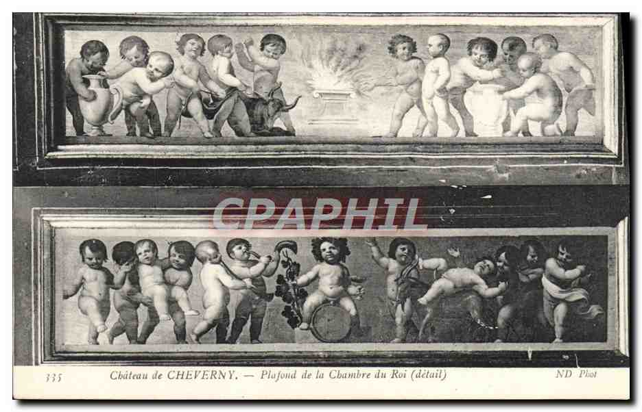 Château de CHEVERNY — Plafond de la Chambre du Roi (détail)