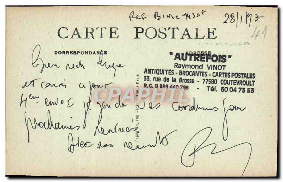 CPA Blois Le Chateau Aile Francois 1er Cheminee du salon d'honneur — Back