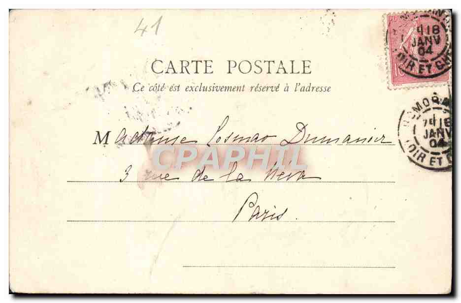 CPA Romorantin L'Hotel De Ville — Rückseite
