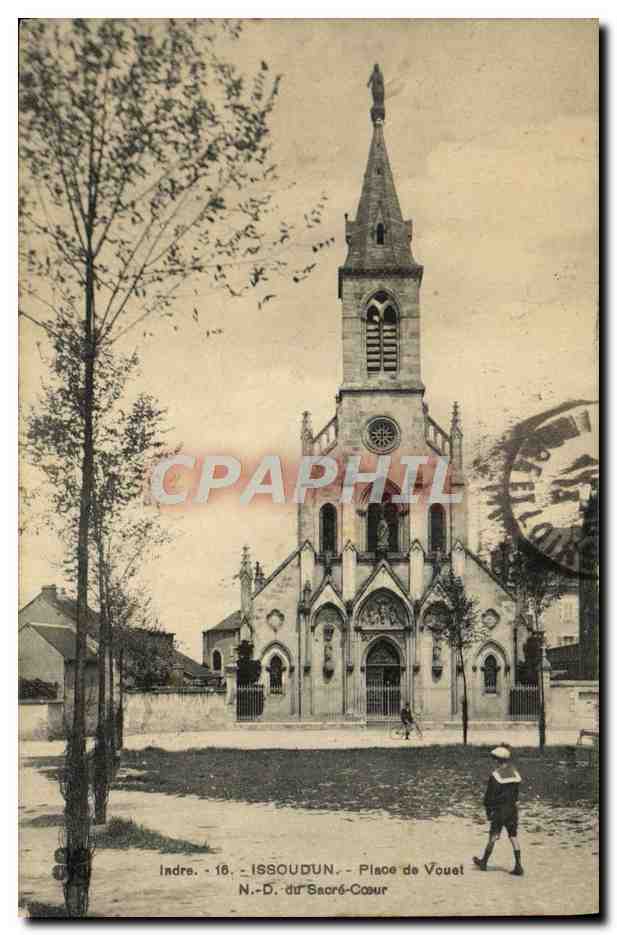 CPA Issoudun Place De Vouet ND du Sacre Coeur 