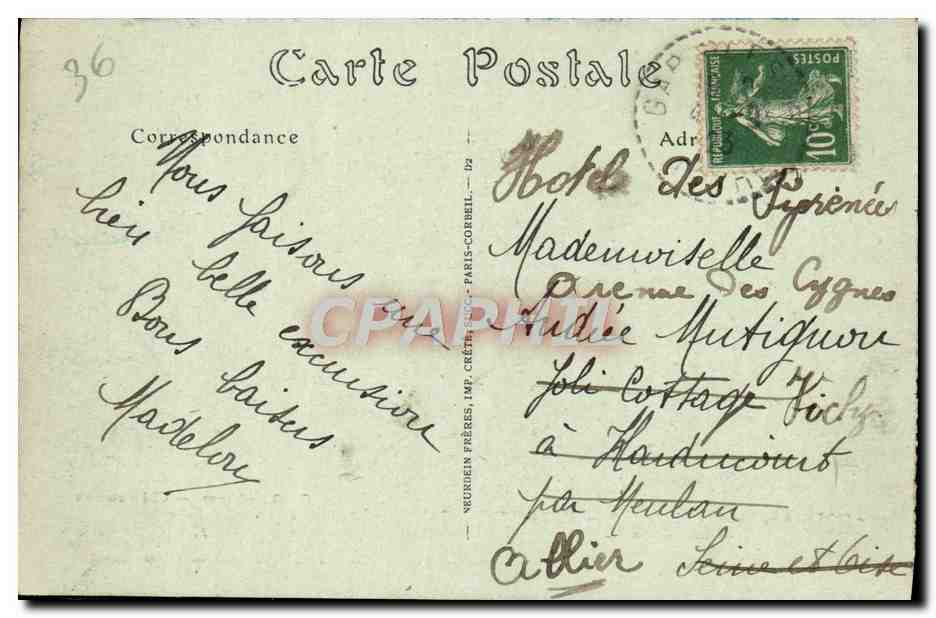 CPA Gargilesse Le pont de la Billardiere  — Rückseite