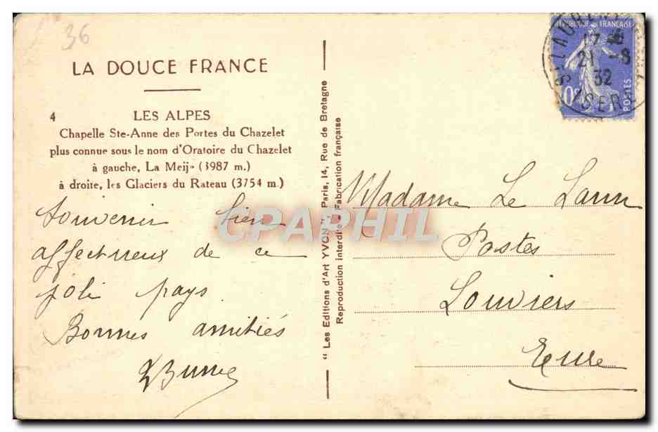 CPA Les Aples Chapelle Ste Anne Des Portes Du Chazelet — Reverso