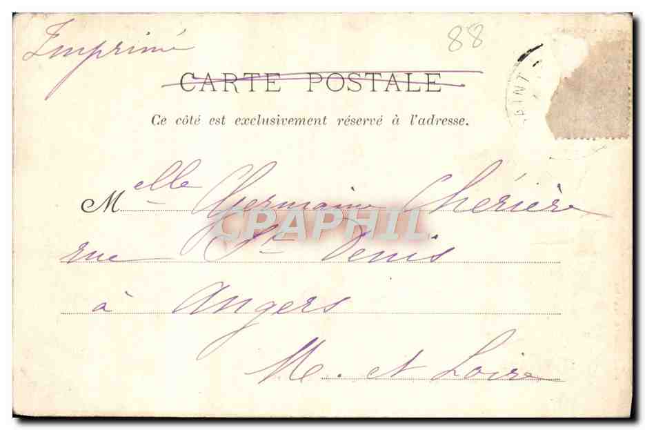CPA Environs De Saint Die Roches Saint Martin — Rückseite