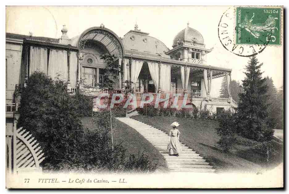 CPA Vittel Le Cafe Du Casino