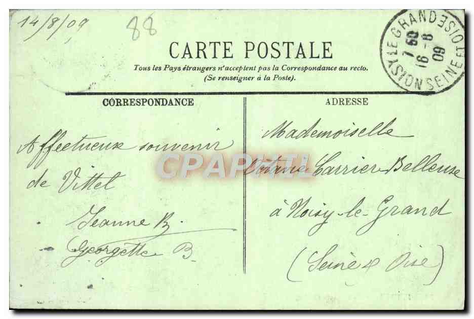 CPA Vittel Le Cafe Du Casino — Verso