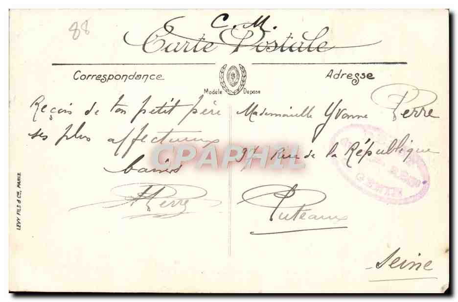 CPA Epinal La Mosell Et Le Rue Alsace Vues Du Cours — Rückseite