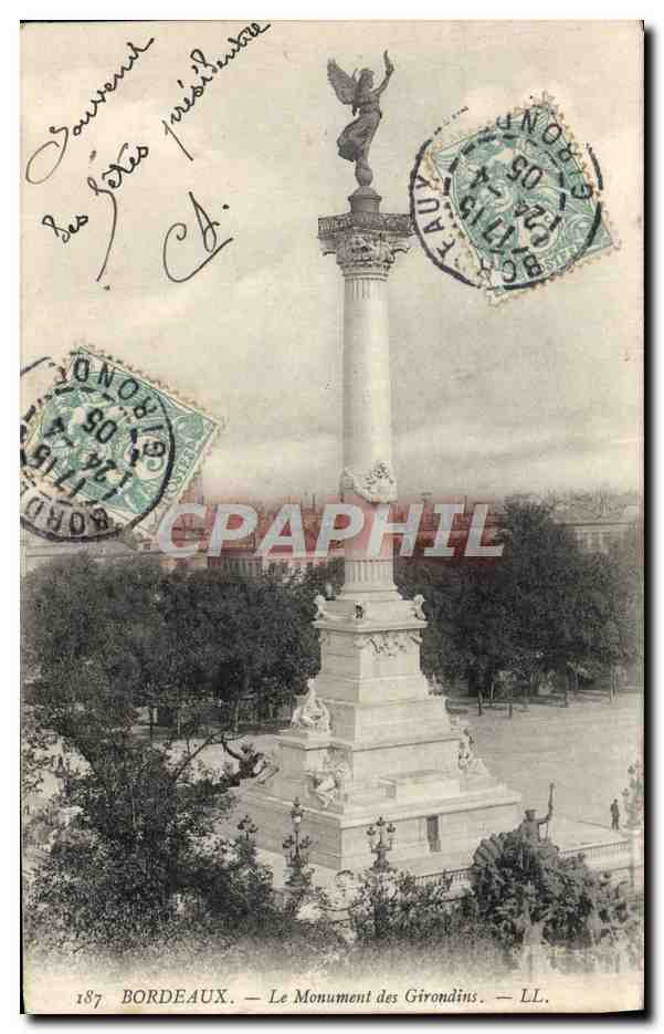 CPA Bordeaux Le Monument Des Girondins