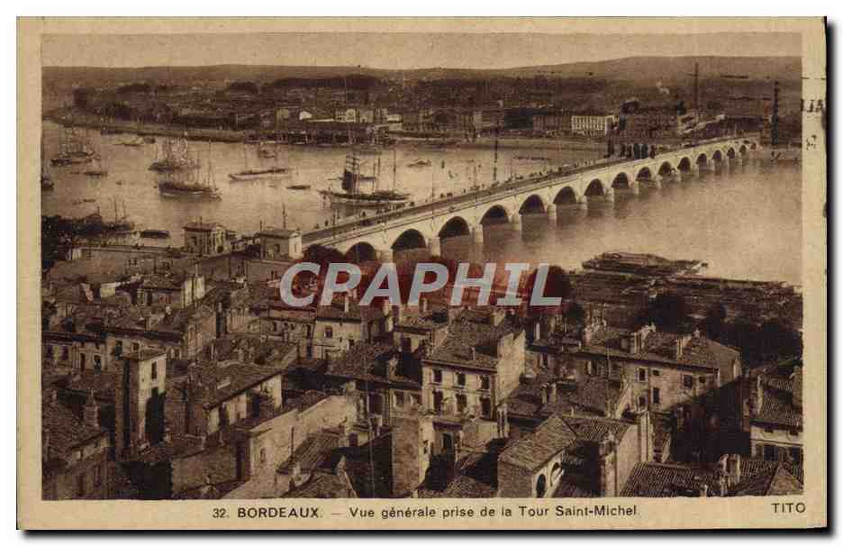 CPA Bordeaux Vue Generale Prise De La Tour Saint Michel