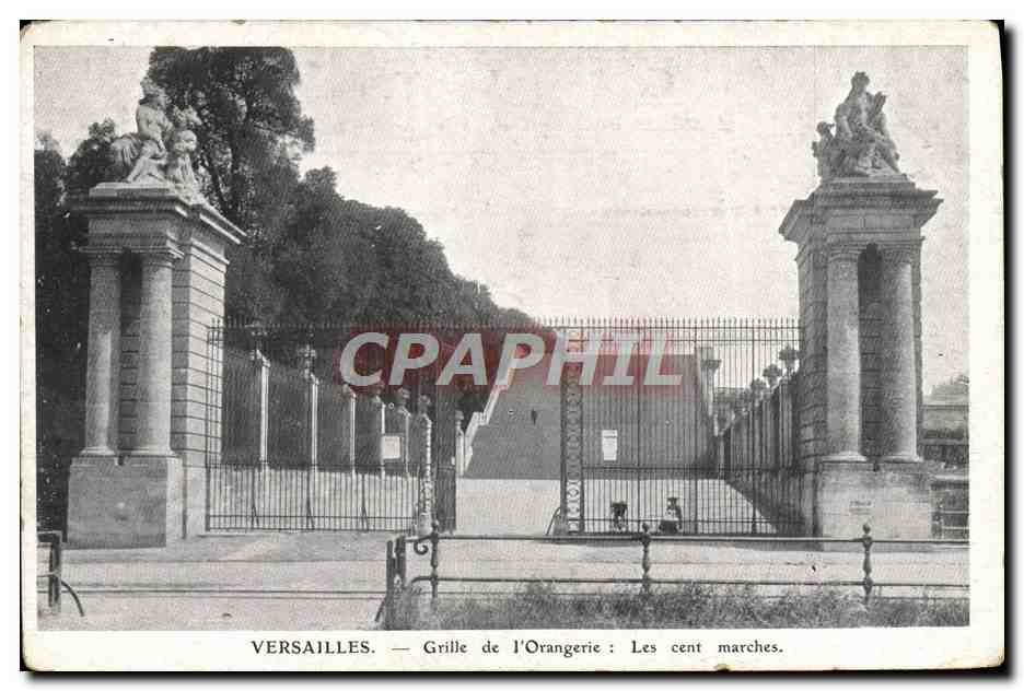 CPA Versailles Grille De I'Orangerie Les Cent marches