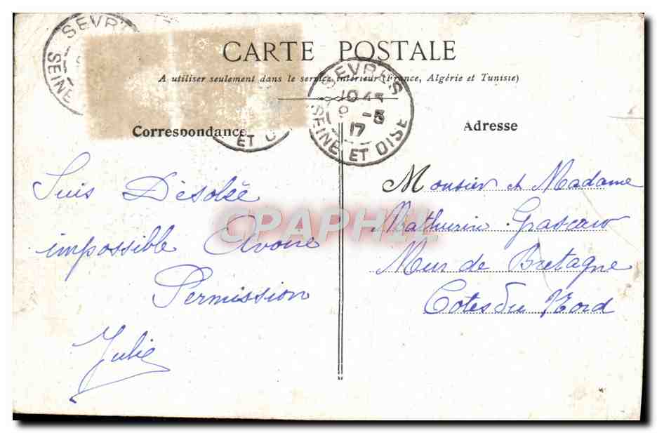 CPA Versailles Le Hameau Au Petit Trainon — Verso