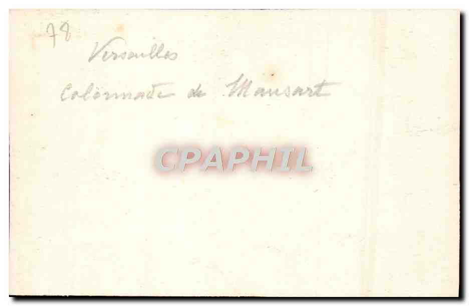 CPA Versailles Colonnade de Mansart — Verso