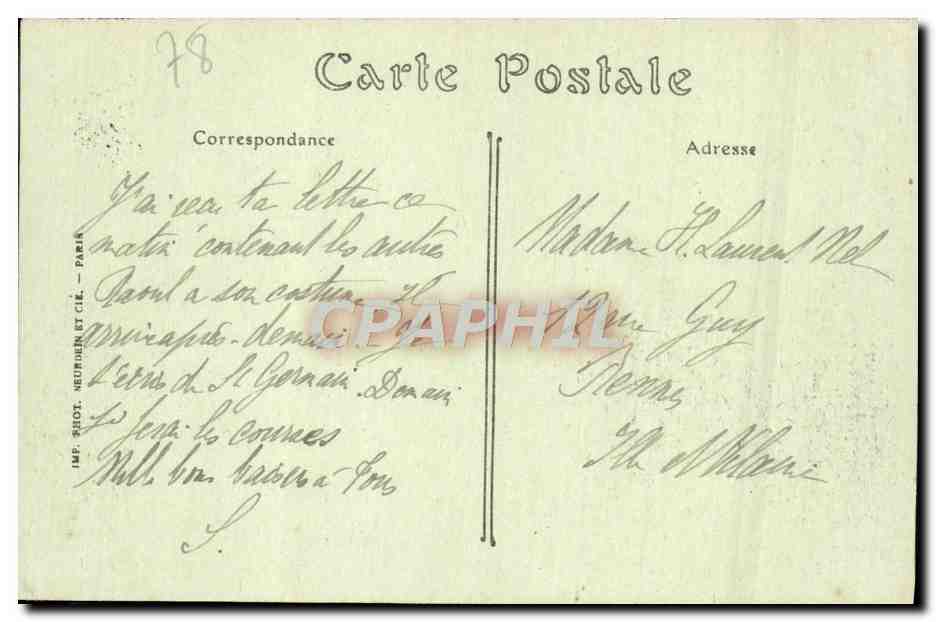 CPA Saint Germain En Laye Le Chateau Facade septentrionale  — Verso