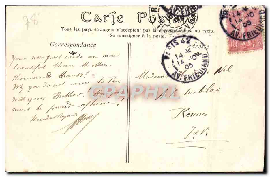CPA Saint Germain En Laye Le Chateau — Rückseite